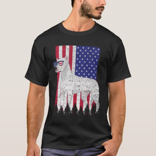 Dogo Argentino Patriotic Dog Usa Pride American Fl T-shirt (Voorkant)