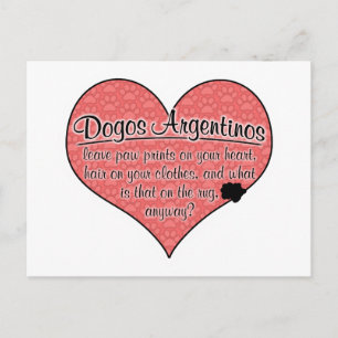 Dogo Argentino Paw Prints Dog Humor Briefkaart