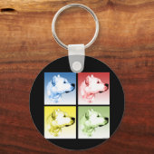 Dogo Argentino Pop Kunst Sleutelhanger (Voorkant)