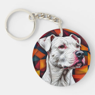🐕 Dogo Argentino Portret Cadeau voor Hondenliefhe Sleutelhanger