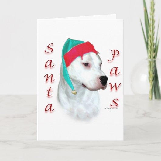 Dogo Argentino Santa Paws Feestdagen Kaart (Voorkant)