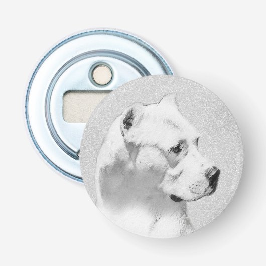 Dogo Argentino schilderen - Oorspronkelijke honden Button Flesopener (Voorkant)