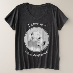 Dogo Argentino schilderen - Oorspronkelijke honden Grote Maat T-shirt