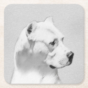 Dogo Argentino schilderen - Oorspronkelijke honden Kartonnen Onderzetters