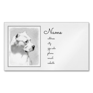 Dogo Argentino schilderen - Oorspronkelijke honden Magnetisch Visitekaartje