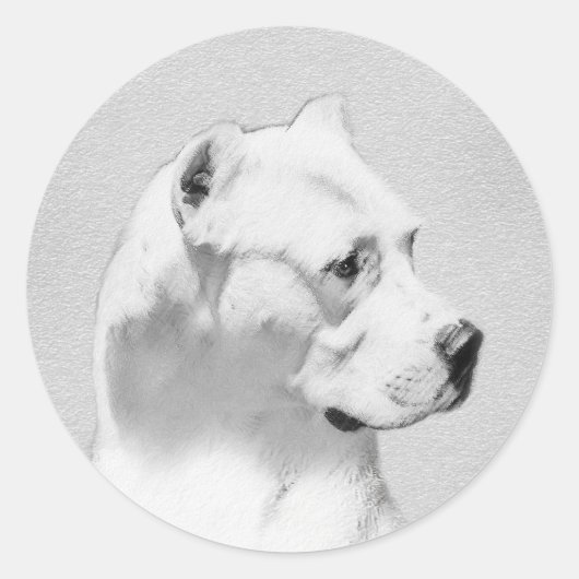 Dogo Argentino schilderen - Oorspronkelijke honden Ronde Sticker (Voorkant)