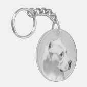 Dogo Argentino schilderen - Oorspronkelijke honden Sleutelhanger (Voorkant Links)