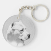 Dogo Argentino schilderen - Oorspronkelijke honden Sleutelhanger (Achterkant)