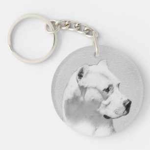 Dogo Argentino schilderen - Oorspronkelijke honden Sleutelhanger