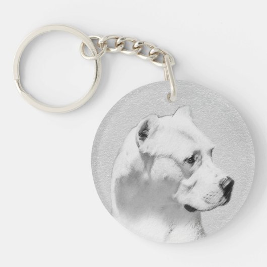 Dogo Argentino schilderen - Oorspronkelijke honden Sleutelhanger (Voorkant)
