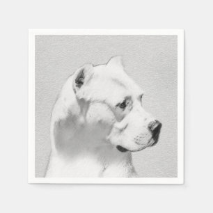 Dogo Argentino schilderen - Originele Dog Art Servetten