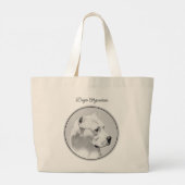 Dogo Argentino schilderij Mastiff Originele hond k Grote Tote Bag (Achterkant)