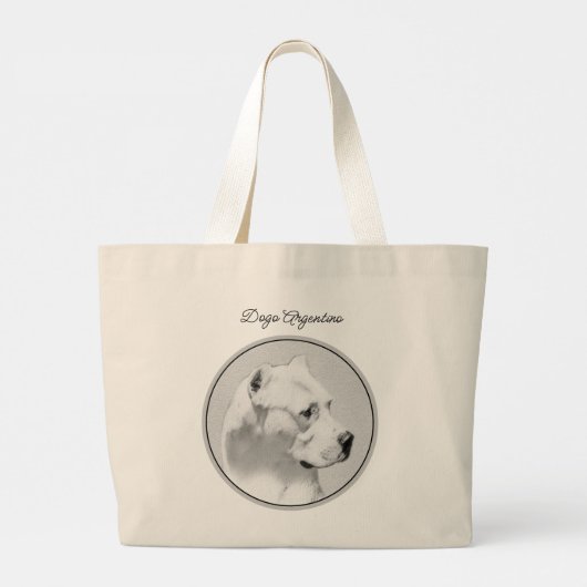 Dogo Argentino schilderij Mastiff Originele hond k Grote Tote Bag (Achterkant)