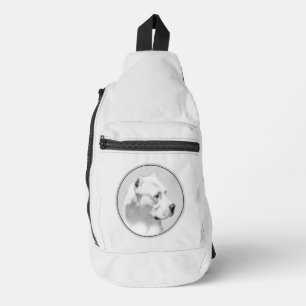 Dogo Argentino schilderij Mastiff Originele hond k Sling Bag