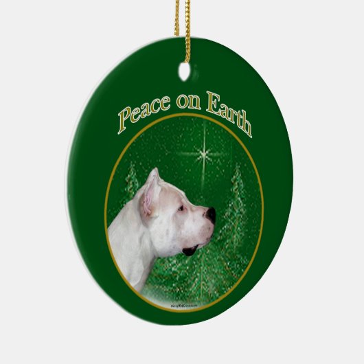 Dogo Argentino Vrede Keramisch Ornament (Rechts)