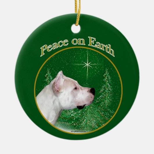Dogo Argentino Vrede Keramisch Ornament (Voorkant)