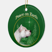 Dogo Argentino Vrede Keramisch Ornament (Links)