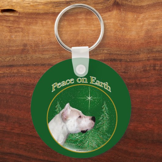 Dogo Argentino Vrede Sleutelhanger (Achterkant)