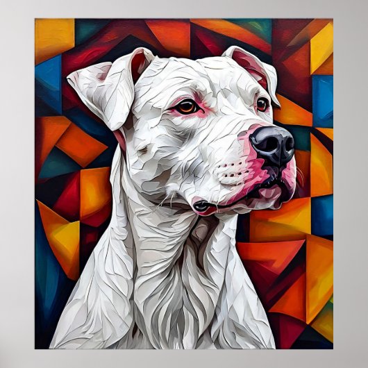 Dogo Argentino Witte Waakhond Krachtig Ras Haven Poster (Voorkant)