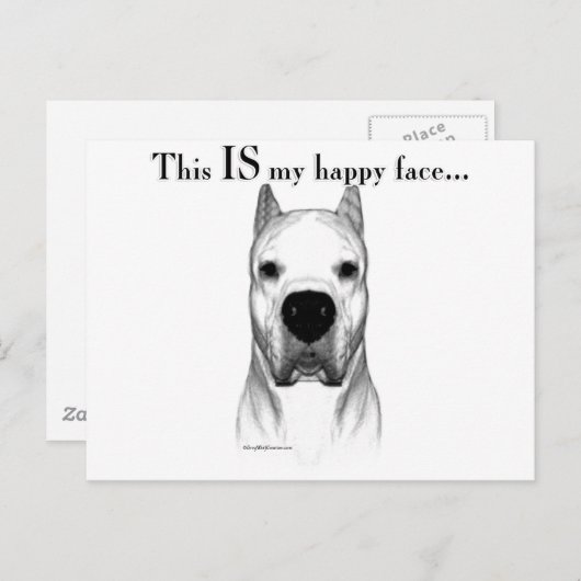 Dogo Happy Face Briefkaart (Voorkant / Achterkant)