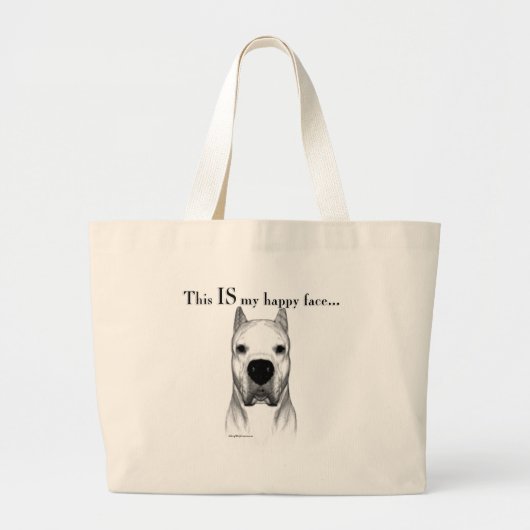 Dogo Happy Face Grote Tote Bag (Voorkant)