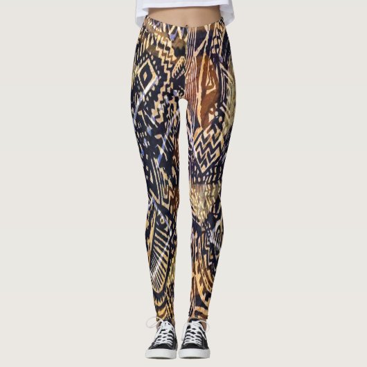 Dogon Mud Cloth Print Leggings (Voorkant)