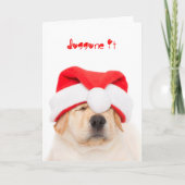 Dogone It Yellow Lab Puppy Kerstmis Feestdagen Kaart (Voorkant)