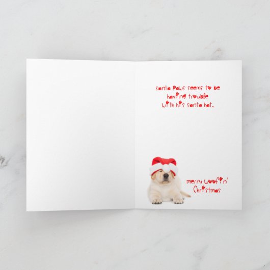 Dogone It Yellow Lab Puppy Kerstmis Feestdagen Kaart (Binnen)