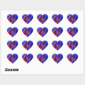 Dogoplakkaten rood blauw Hart Sticker (Vel)