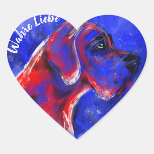 Dogoplakkaten rood blauw Hart Sticker
