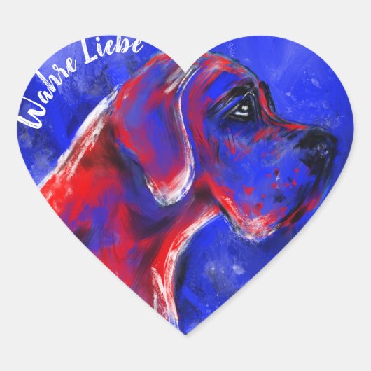 Dogoplakkaten rood blauw Hart Sticker (Voorkant)