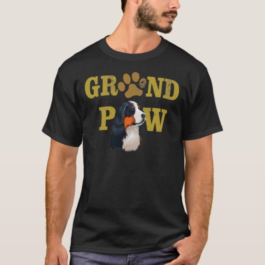 Dogs 365 Bernese Mountain Paw Grandpaw Grandpa Dog T-shirt (Voorkant)