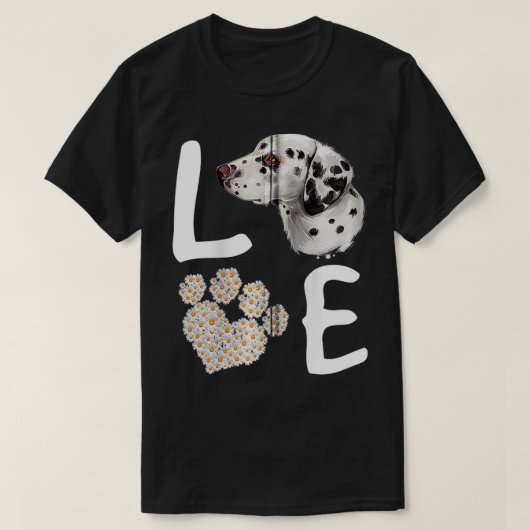 Dogs 365 Love Dalmatian Dog Paw Pet Rescue Zip T-shirt (Design voorkant)