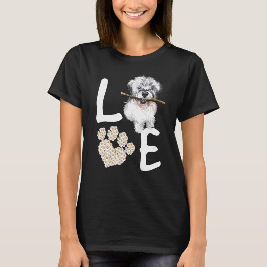 Dogs 365 Love Miniature Schnauzer Dog Paw Pet Resc T-shirt (Voorkant)