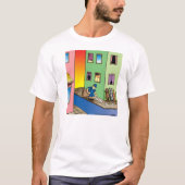 Dogs Ambush Mailman Cartoon T-Shirt (Voorkant)