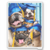 Dogs and Cat Grads in Photo Booth Sticker (Voorkant)