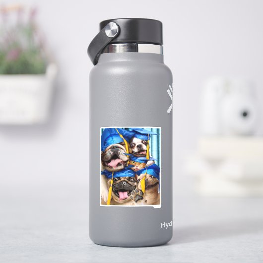 Dogs and Cat Grads in Photo Booth Sticker (HydroFlask)
