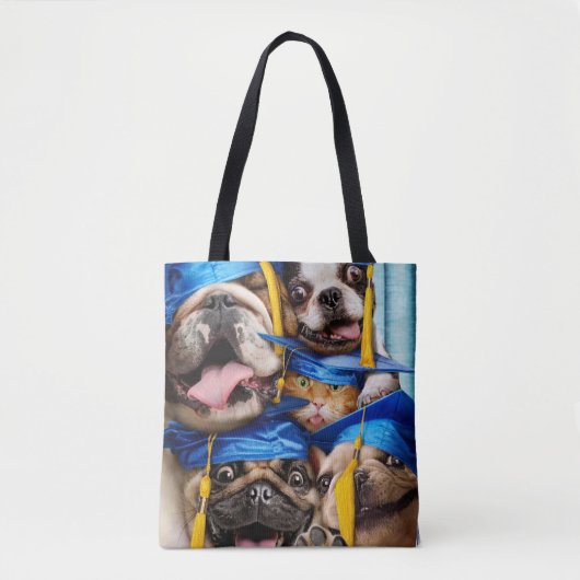 Dogs and Cat Grads in Photo Booth Tote Bag (Voorkant)