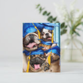 Dogs and Cat Grads in Photo Booth Uitnodiging Briefkaart (Staand voorkant)