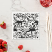 Dogs and Cats Cartoon" Papieren servetten (Insitu)