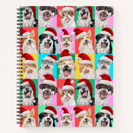 Dogs and Cats with Santa Beard Notitieboek (Voorkant)