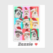 Dogs and Cats with Santa Beard Sticker (Vel)