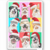Dogs and Cats with Santa Beard Sticker (Voorkant)