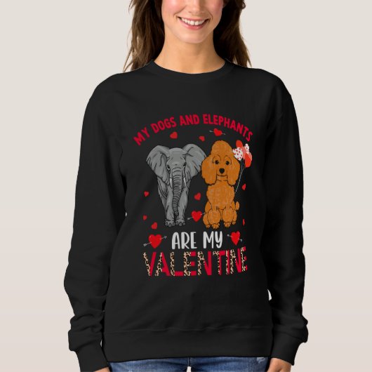 Dogs And Elephants Are My Valentine Poodle With El Trui (Voorkant)