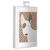 Dogs and Flowers Brown Bull Terrier Flask Heupfles (Rechts)