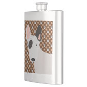 Dogs and Flowers Brown Bull Terrier Flask Heupfles (Links)