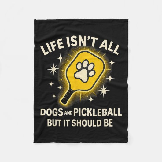 Dogs And Pickleball Paddle Funny Life Cute Quote D Fleece Deken (Voorkant)
