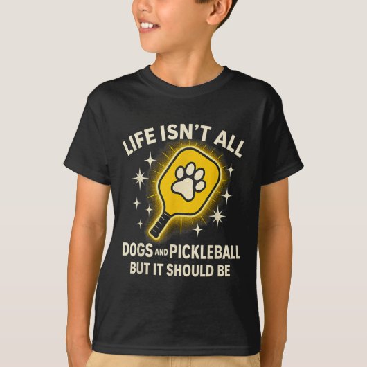 Dogs And Pickleball Paddle Funny Life Cute Quote D T-shirt (Voorkant)