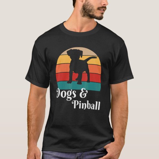 Dogs and Pinball Retro T-shirt (Voorkant)