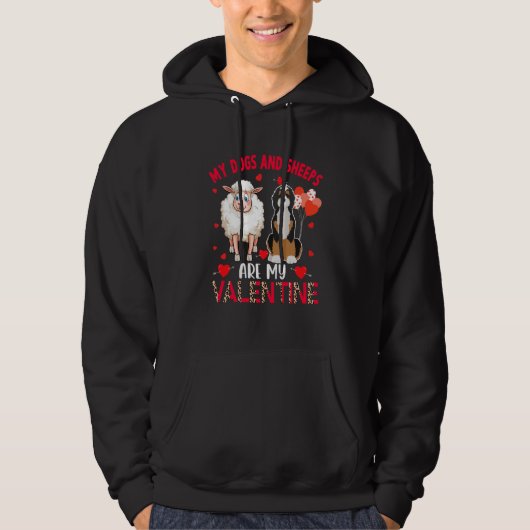 Dogs And Sheeps Are My Valentine Bernedoodle With  Hoodie (Voorkant)